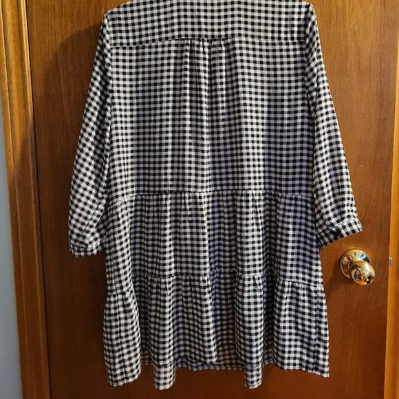 Reitmans Gingham Babydoll Tunic Tiered Shirtdress L - Picture 11 of 12